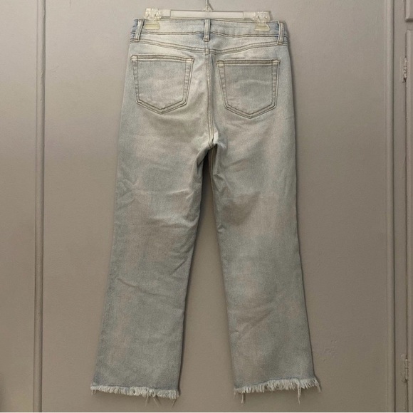 REWASH Vintage High Rise Waist Button Fly Distress Crop Light Wash Jeans 5/27 - Picture 5 of 9